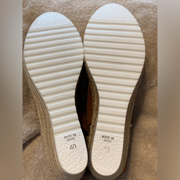 Carmen Saiz Women Brown Wedge Open Toe Espadrilles Sandals Size 40 EU/9.5 US - Picture 4 of 5